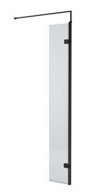 Hudson Reed Fluted Swing Return ScreenArt Deco DesignEasy CleanMatt Black Finish1950 X 322 X 27 from B&Q