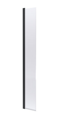 Nuie Hinged Flipper Wetroom ScreenDurable Glass Wet Room Glass Panels & Shower Screen In Matt Black300mm X 1850mm from B&Q