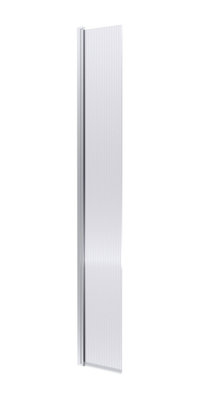 Nuie Fluted Hinged Flipper Wet Room ScreenToughened Glass Wet Room Glass Panels & Shower Screen In Chrome300mm X 1850mm from B&Q