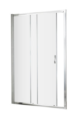 B&Q -  Ella Pivot Shower DoorFrame Glass Bathroom Shower Enclosure With Toughened Safety Glass In Chrome1850 X 1000mm