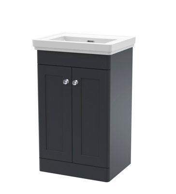 Nuie 500 F/S 2-Door Unit & Basin 0Th Black/White
