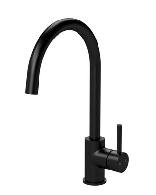 Balterley Gratwich Kitchen Mono Mixer Tap With Single Lever HandleHigh Curved Swivel SpoutMatt Black Finish from B&Q