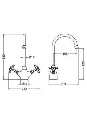 Nuie Traditional Mono Sink Mixer,basin Mixer Taps from B&Q