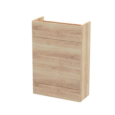 B&Q -  Fusion Floor Standing Compact Wc UnitSoft Texture Mfc Bleached OakSpace-Saving600X255X864mm