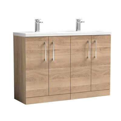 Nuie 1200 Fs 4-Door Vanity & Double Basin from B&Q