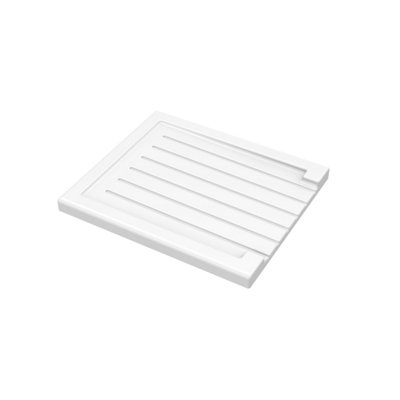 545Mm X 467Mm - Fireclay Kitchen Worktop Sink Drainer With Grooves - White 5056678450475 - Image 3