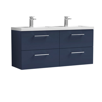 Nuie 1200 Wh 4-Drawer Vanity & Double Basin from B&Q