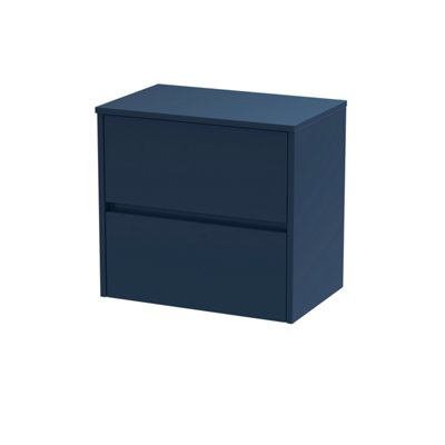 Nuie Havana Wall Hung 2-Drawer Vanity Unit & Worktop In Indigo BlueCountertop Basin Unit In Midnight Blue600mm from B&Q