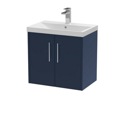 Hudson Reed 600 Wh 2-Door Vanity & Basin 3 Blue