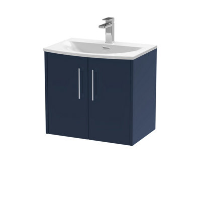 Hudson Reed 600 Wh 2-Door Vanity & Basin 4 Blue