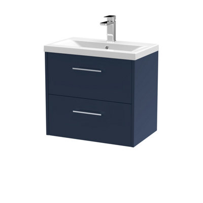 Hudson Reed 600 Wh 2-Drawer Vanity & Basin 1 Blue