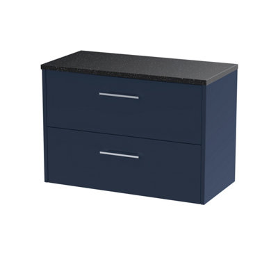 Hudson Reed Juno Wall Hung Countertop Unit With Black Laminate Worktop from B&Q