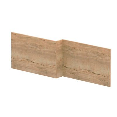 Balterley 1700mm Chartley L Shape Square Front Bath PanelTextured Woodgrain Autumn Oak from B&Q