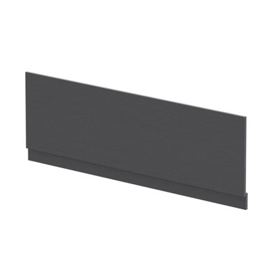 Balterley 1700mm Edge/power Straight Front Bath Panel & PlinthTextured Woodgrain Graphite Grey from B&Q