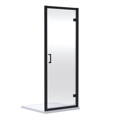 nuie - Shower Door - Hinged - 90cm - Matt Black - Image 5