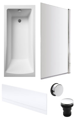 Balterley Square Single Ended 1700X700 With Front Bath Panel & Chrome Screen & Waste from B&Q