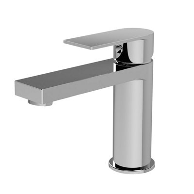 Balterley Modern Square Mono Basin Mixer Tap & Push Button Waste - Chrome
