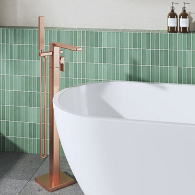 Nuie Windon Brushed Bronze Freestanding Bath Shower Mixer Kit - Image 6