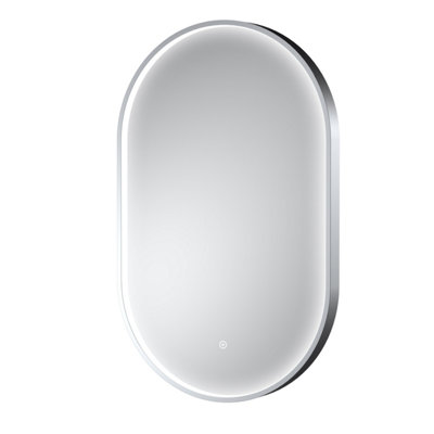 B&Q -  Columba Oval Led Touch Sensor Inset Framed Mirror With DemisterChrome800 X 500 mm
