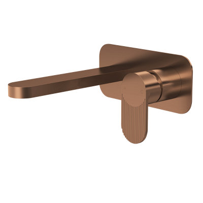 B&Q -  Deco 2 Hole Wall Mounted Mono Basin Mixer TapBrushed Bronze