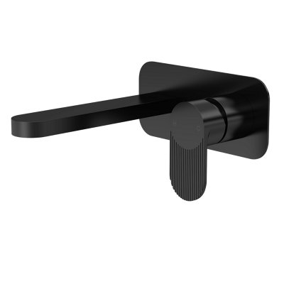 Nuie Black Cyprus Wall Mounted Basin Mixer Tap With Plate (M ). - Image 6
