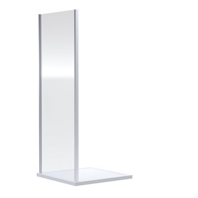 Balterley Ruwa 6Mm Toughened Safety Glass Side Panel - 1900 X 800Mm - Chrome