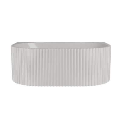 Balterley Unisex White Contemporary Back To Wall Freestanding Bath With Ribbing 1700 X 780Mm In - Image 3