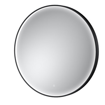 Balterley Quixhill Round Inset Framed Led Touch Sensor Mirror With Demister Pad800mmBlack from B&Q