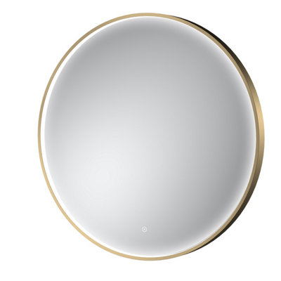 Balterley Quixhill Round Inset Framed Led Touch Sensor Mirror With Demister Pad800mmBrushed Brass from B&Q