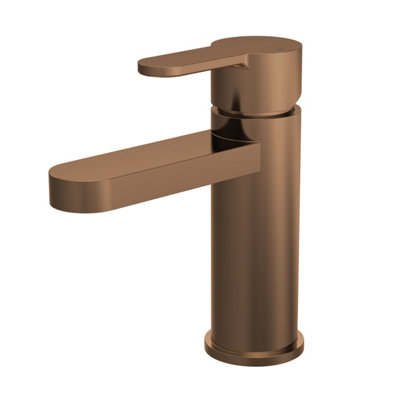 Balterley Consall Round Mono Basin Mixer Tap With Push Button WasteBrushed Bronze from B&Q