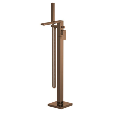 Balterley Contemporary Square Freestanding Bath Shower Mixer Tap With KitBrushed Bronze