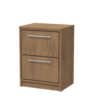 Hudson Reed Lille Floorstanding Two Drawer Contemporary Vanity Unit With Worktop In Antique Oak605 X 460mm from B&Q