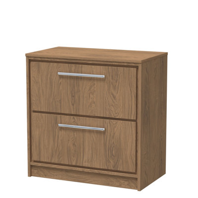 Hudson Reed Lille Floorstanding Two Drawer Contemporary Vanity Unit With Worktop In Antique Oak805 X 460mm from B&Q