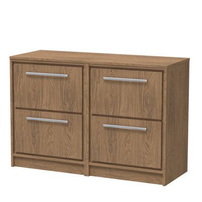 Hudson Reed Lille Floorstanding Four Drawer Contemporary Vanity Unit With Worktop In Antique Oak605 X 460mm from B&Q