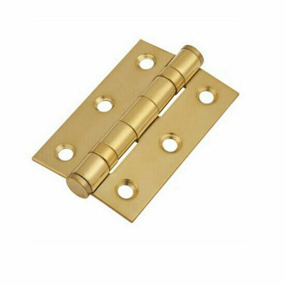 DecoranddecorFire Rated Ball Bearing Door Hinge 76mm (3 Inch)Electro BrassPair (2 Hinges) from B&Q