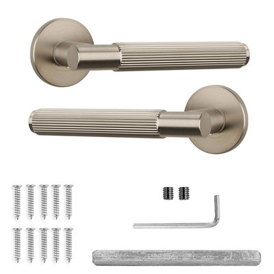 Decoranddecor Luxe Satin Nickel Door HandlesInternal Door Handles For Wooden DoorsInterior Door HandlesHera Range from B&Q