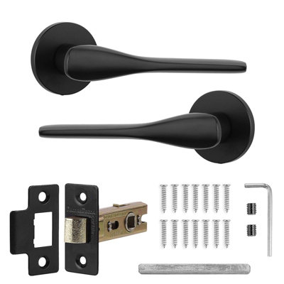 Decoranddecor Door Handles - Internal Door Handles For Doors - Interior Door Handles With Tubular Latch - Verita Range Black