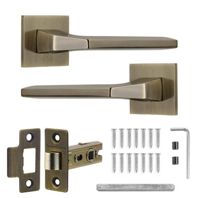 Decoranddecor Door Handles - Internal Door Handles For Wooden Doors - Interior Door Handles With Tubular Latch - Penta Range