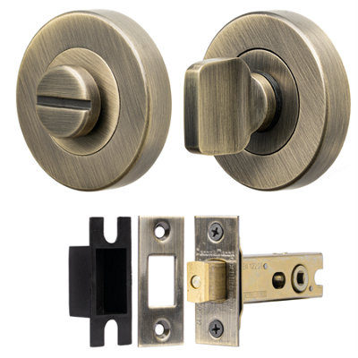 Decoranddecor Bathroom Turn And Release Thumbturn With Fire Rated Tubular Mortice Deadbolt 76mmAntique Brass from B&Q