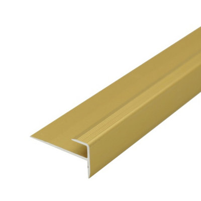 C24 28 X 14.5mm Anodised Aluminium Lvt Stair Nosing Edge Profile For 5mm FlooringGold0.9M from B&Q