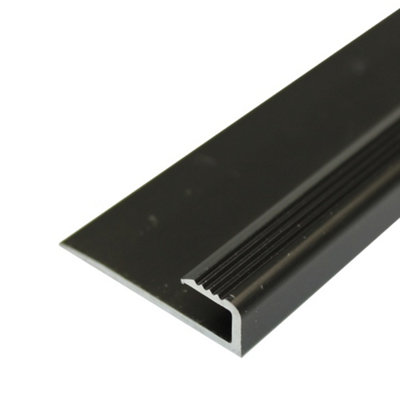 C63 Anodised Aluminium Lvt U Edging Profile Threshold  For 5mm FlooringBlack0.9M from B&Q