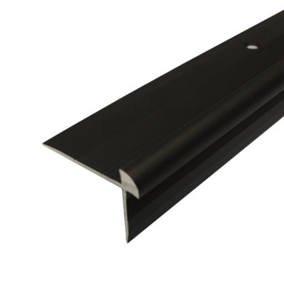 C29 42 X 28mm Anodised Aluminium Lvt Stair Nosing Edge Profile For 5mm FlooringBlack0.9M from B&Q