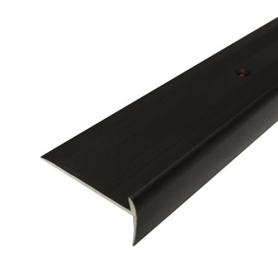 C27 44 X 20.5mm Anodised Aluminium Lvt Stair Nosing  Edge Profile For 5mm FlooringBlack0.9M from B&Q