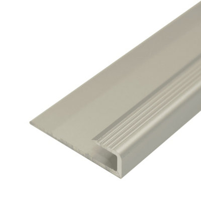 C63 Anodised Aluminium Lvt U Edging Profile Threshold  For 5mm FlooringSilver0.9M from B&Q