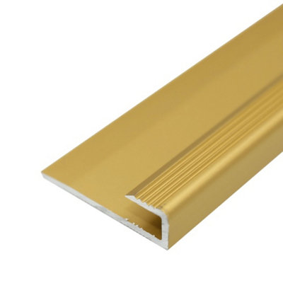 C63 Anodised Aluminium Lvt U Edging Profile Threshold  For 5mm FlooringGold0.9M from B&Q