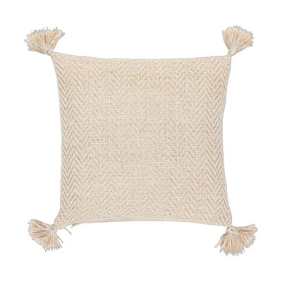 Gallery™ Cream Herringbone Woven Effect Indoor Cushion(L)45Cm X (W)45Cm from B&Q