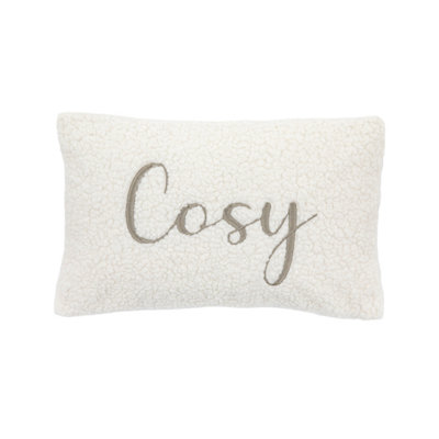  - Cosy Taupe Boucle Bouclette Effect Indoor Christmas Cushion(L)30Cm X (W)50Cm
