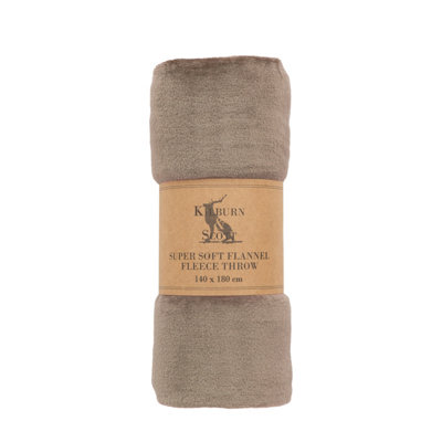 Gallery™ Taupe Flannel Fleece Plain Throw (L) 180Cm X (W) 140Cm from B&Q