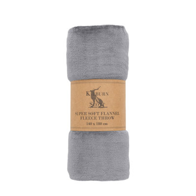 Gallery™ Silver Flannel Fleece Plain Throw (L) 180Cm X (W) 140Cm from B&Q