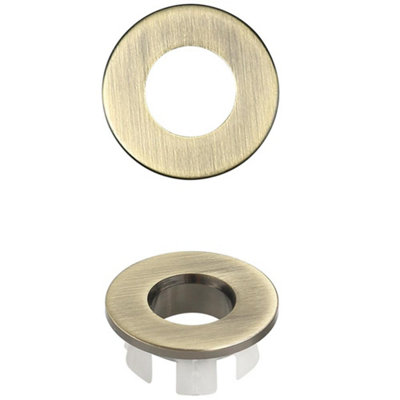 B&Q -  Bathroom Basin Sink Overflow Hole CoverBrushed Brass